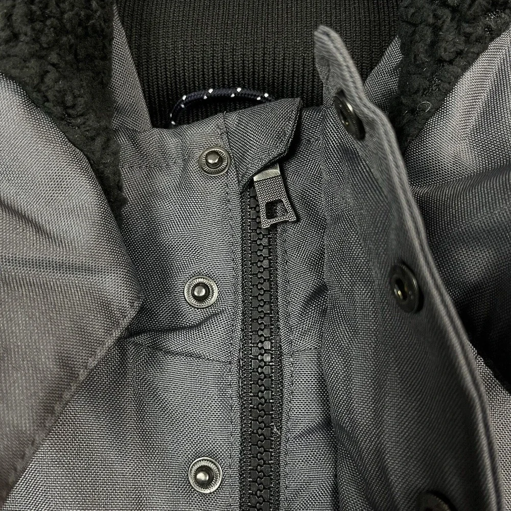 Nautica Youth Boys Full Zip Winter Jacket Size 14-16‎ Gray/Black Water Resistant